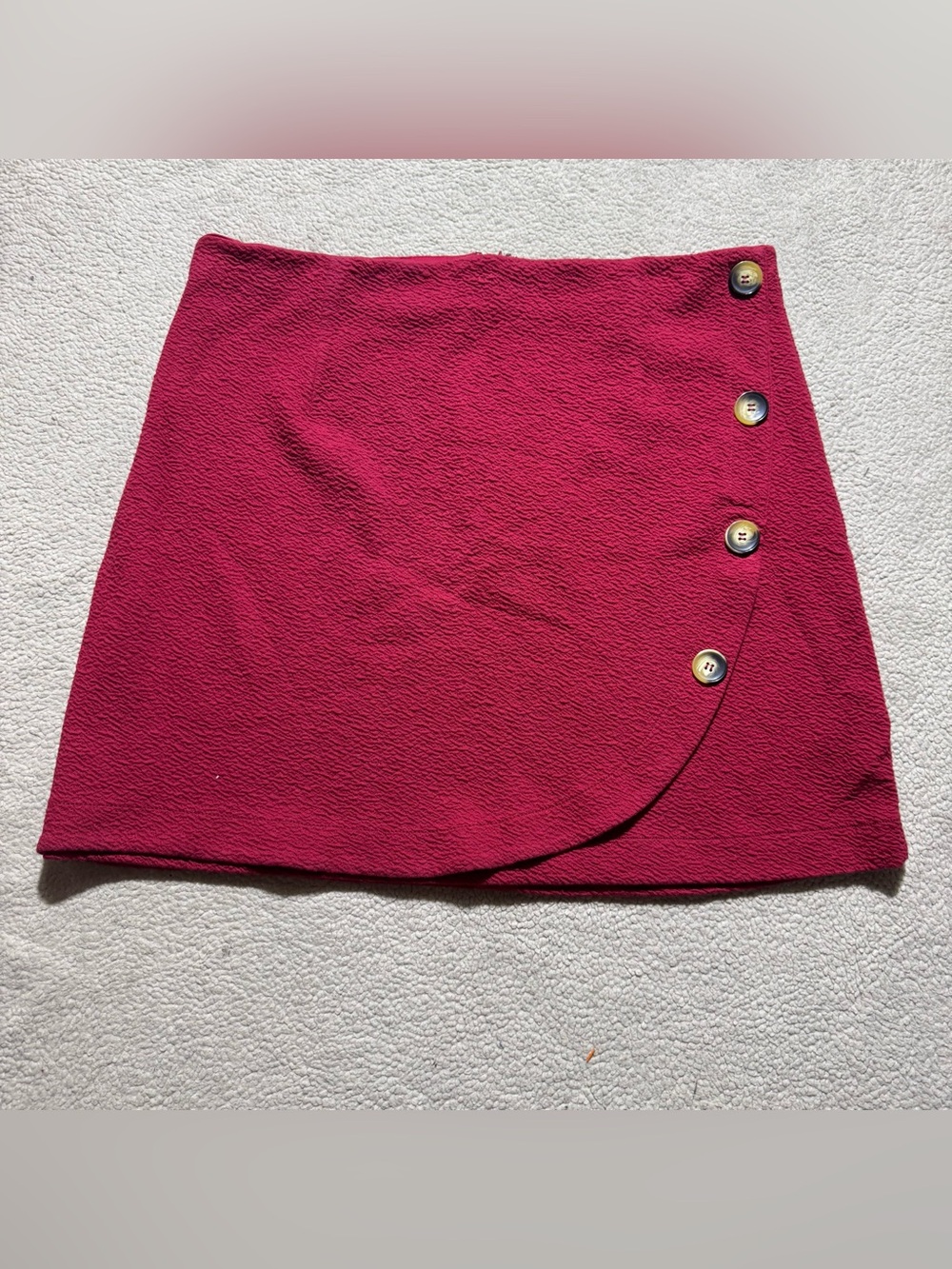 Maeve Anthropologie Skirt Womens Large Mini Faux Wrap Button Accent Pull On